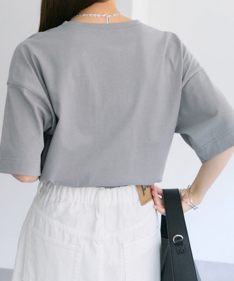  「【汗シミ防止素材】シンプルロゴTシャツ」|プルオーバー|