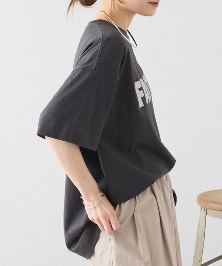  「【汗シミ防止素材】シンプルロゴTシャツ」|プルオーバー|