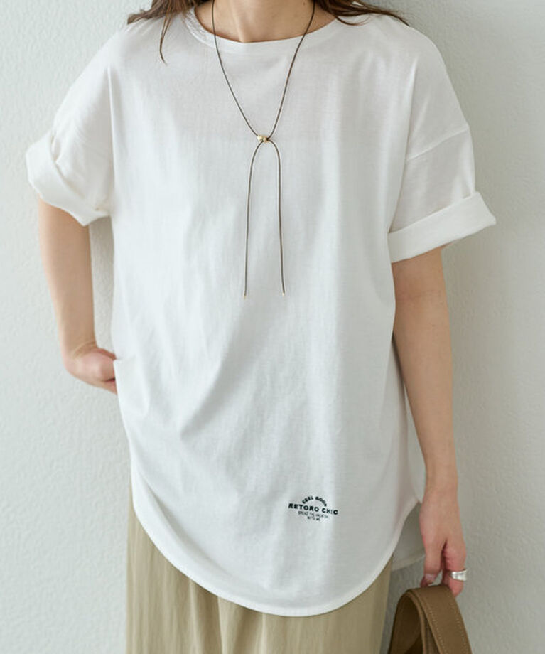  「【汗シミ防止】ワンポイントロゴTシャツ」|プルオーバー|