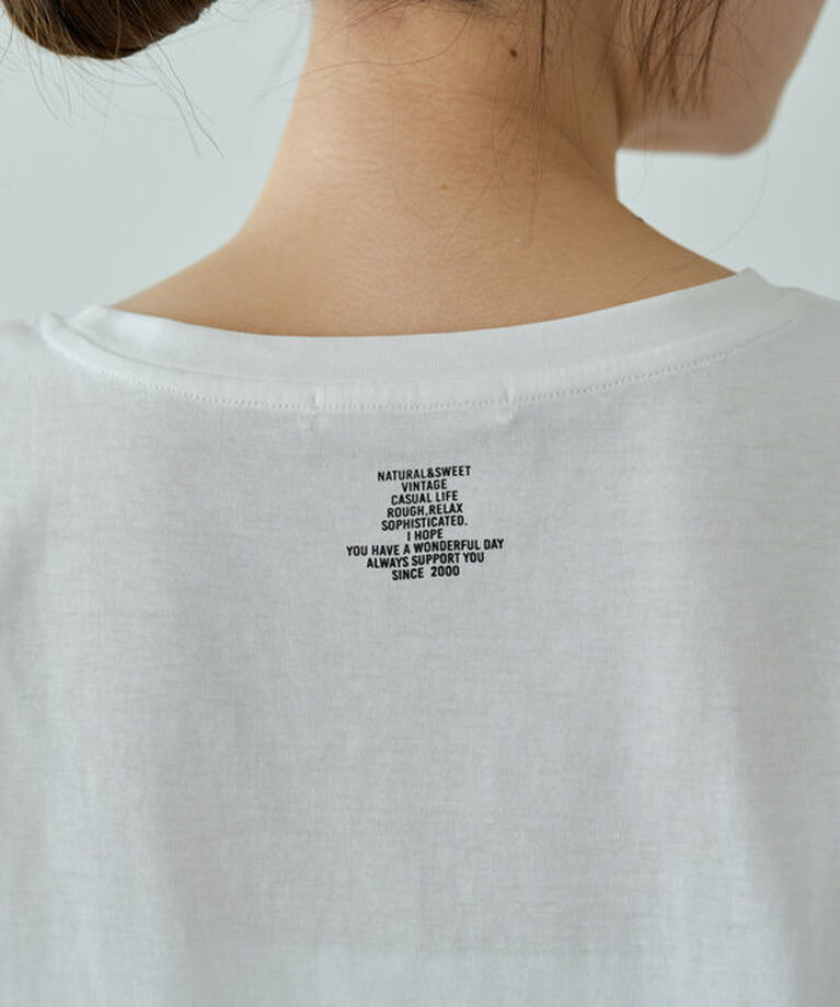  「【汗シミ防止】ワンポイントロゴフレンチスリーブTシャツ」|プルオーバー|