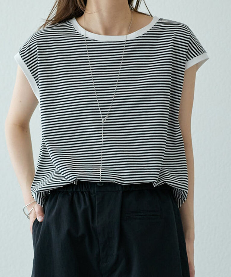  「【汗シミ防止】ワンポイントロゴフレンチスリーブTシャツ」|プルオーバー|その他12