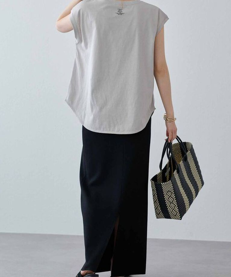  「【汗シミ防止】ワンポイントロゴフレンチスリーブTシャツ」|プルオーバー|