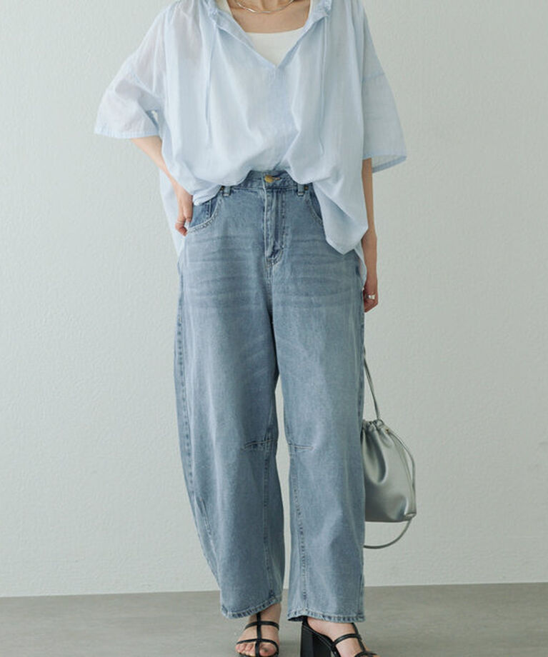  「【25th】綿麻デニムカーブシルエットパンツ」|その他|