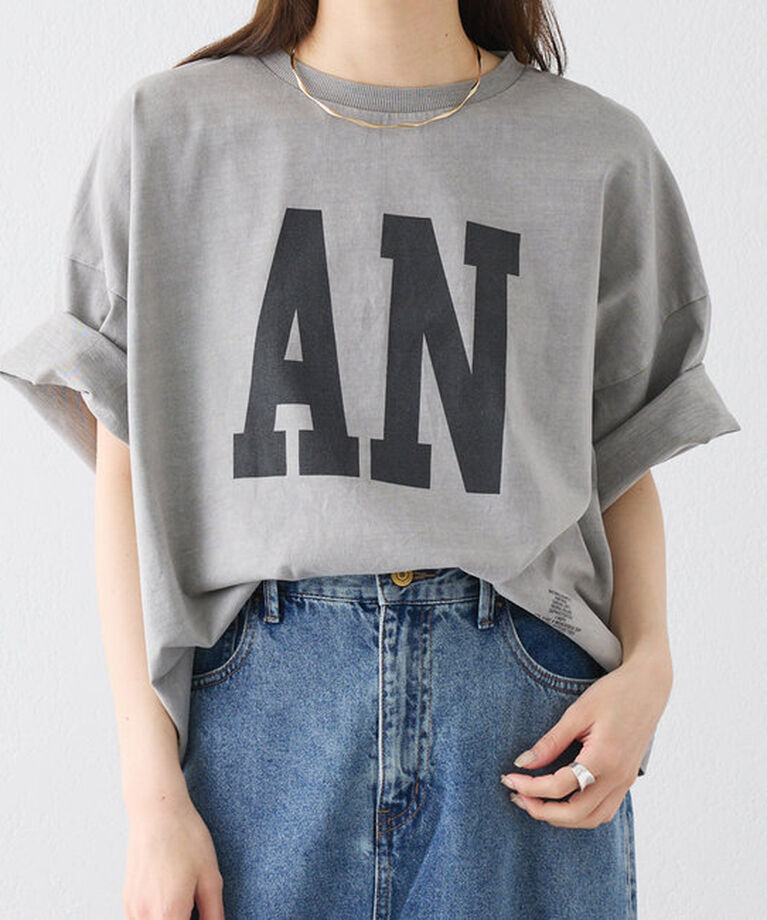  「スーピマコットンBIGロゴショートTシャツ」|プルオーバー|グレー