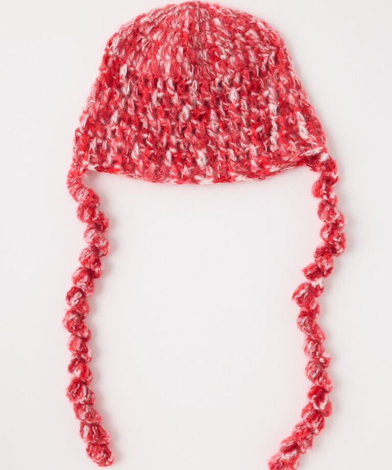 MOUSSY「FLUFFY CROCHET HEAD キャップ」|その他|RED