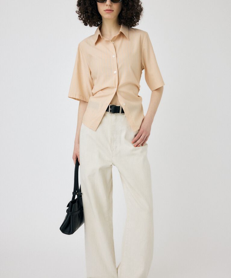 MOUSSY「STRIPE BACK LACE UP シャツ」|シャツ・ブラウス|