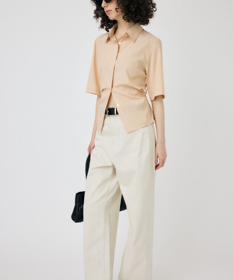 MOUSSY「STRIPE BACK LACE UP シャツ」|シャツ・ブラウス|