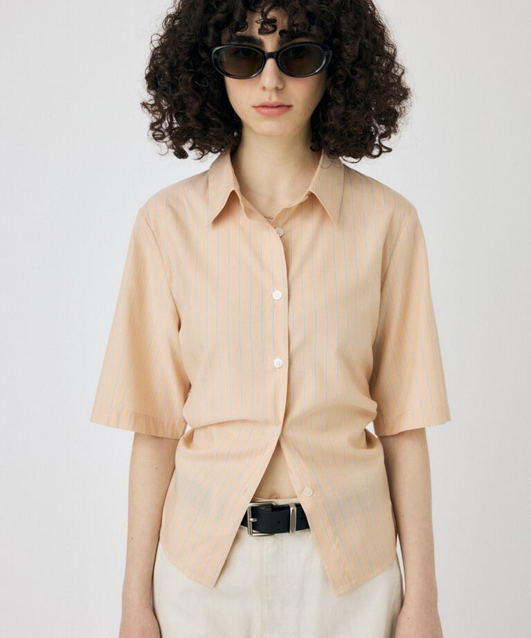 MOUSSY「STRIPE BACK LACE UP シャツ」|シャツ・ブラウス|