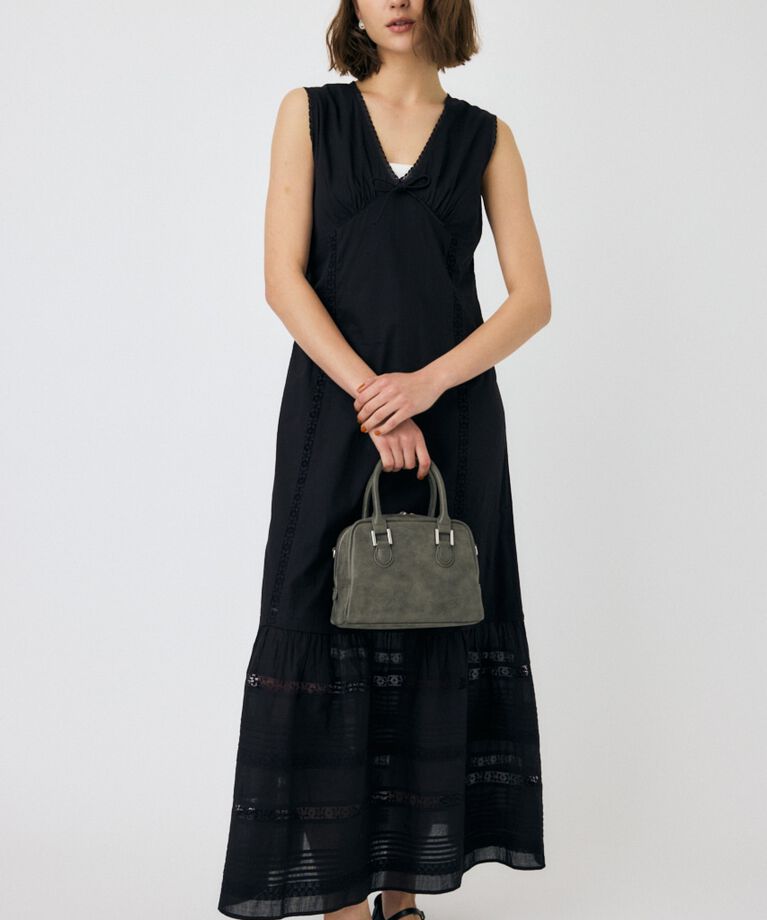 MOUSSY「LACE LONG ドレス」|ワンピース|BLK