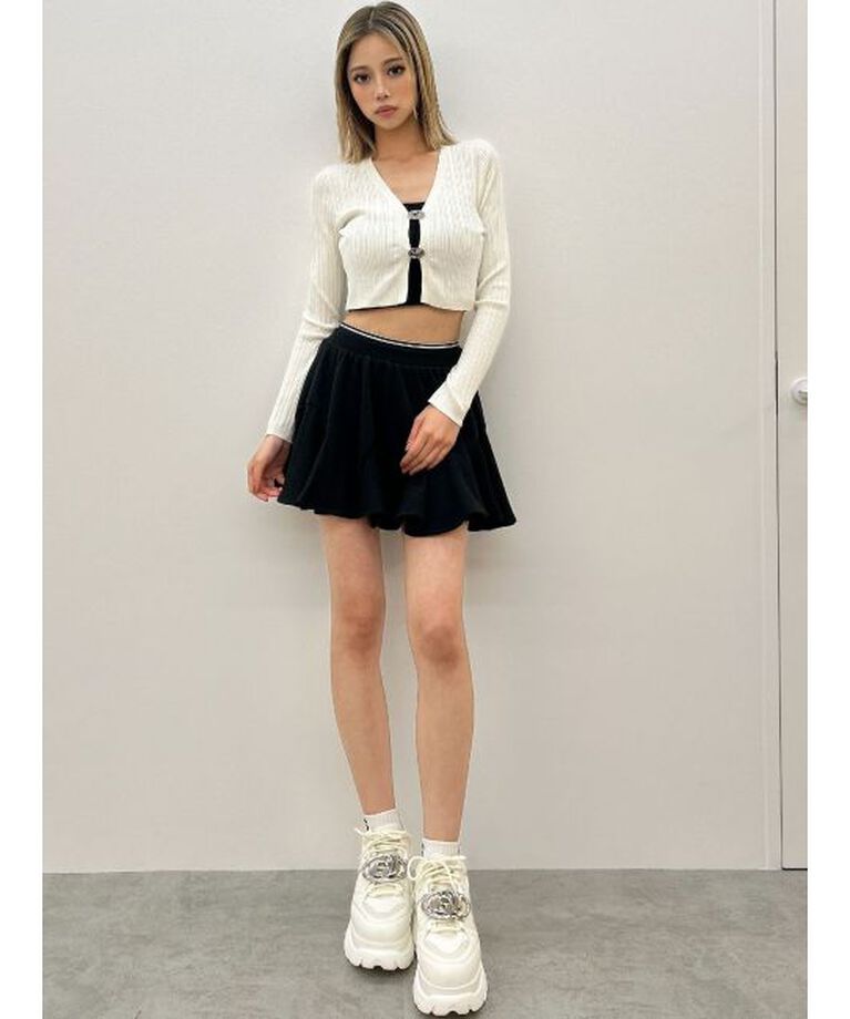 GYDA「ウエストラインバンテージスウェットスカートライクショートパンツ」|スカート|