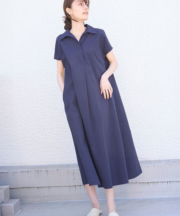 Mila Owen「スキッパーカラーAラインワンピース」|ワンピース|