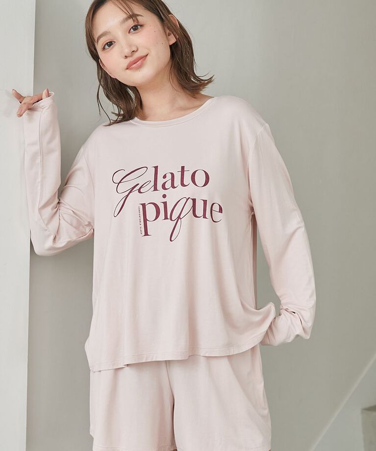 gelato pique「【接触冷感】レーヨンロゴロンT」|ルームウェア|