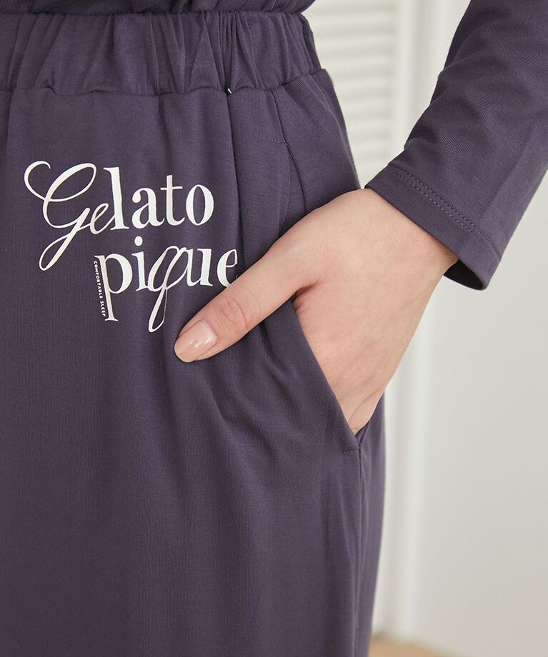 gelato pique「【ラッピング済み】【接触冷感】レーヨンロゴロンT&8分丈パンツSET」|ルームウェア|