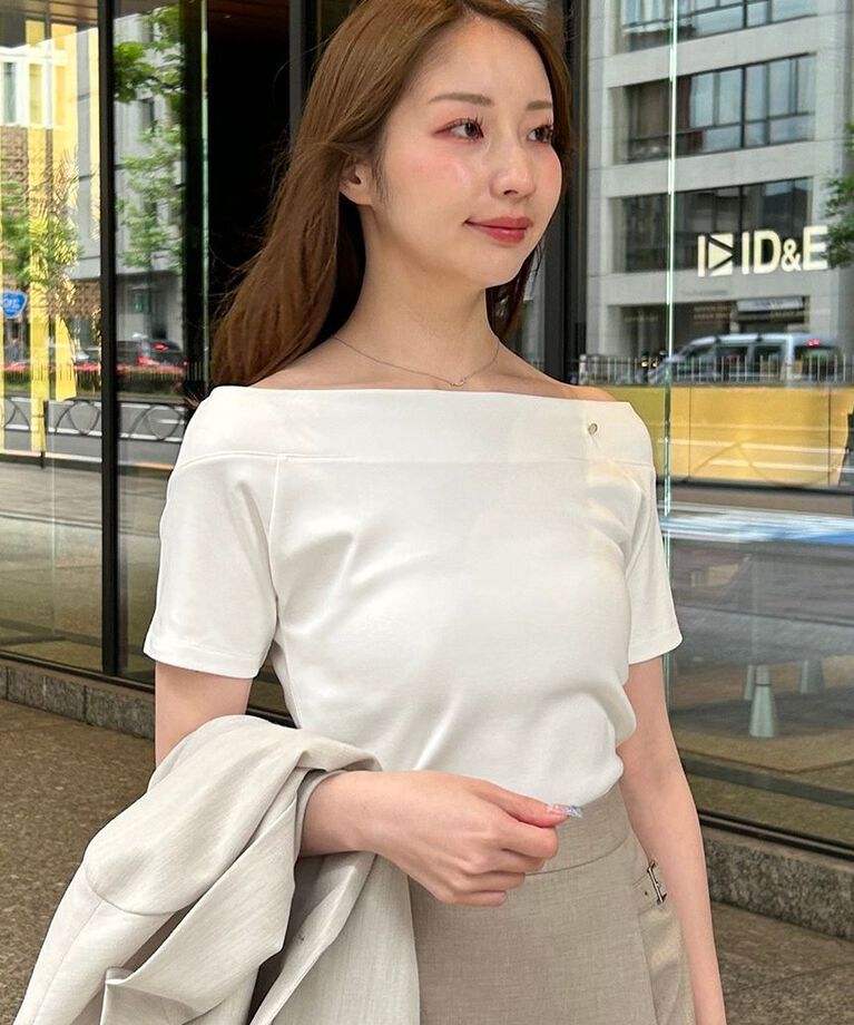 FRAY I.D「オフショルダーカットソー／ウォッシャブル」|Tシャツ・カットソー|