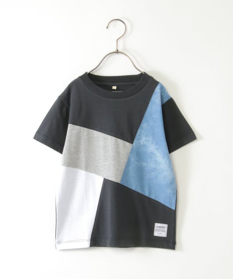 ikka kids「ブリーチデニムブロックスTシャツ（120~160cm）」|Tシャツ・カットソー|