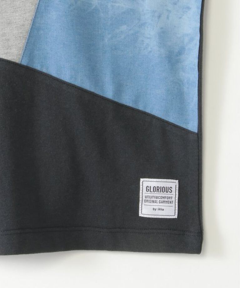 ikka kids「ブリーチデニムブロックスTシャツ（120~160cm）」|Tシャツ・カットソー|