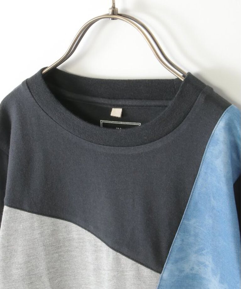 ikka kids「ブリーチデニムブロックスTシャツ（120~160cm）」|Tシャツ・カットソー|
