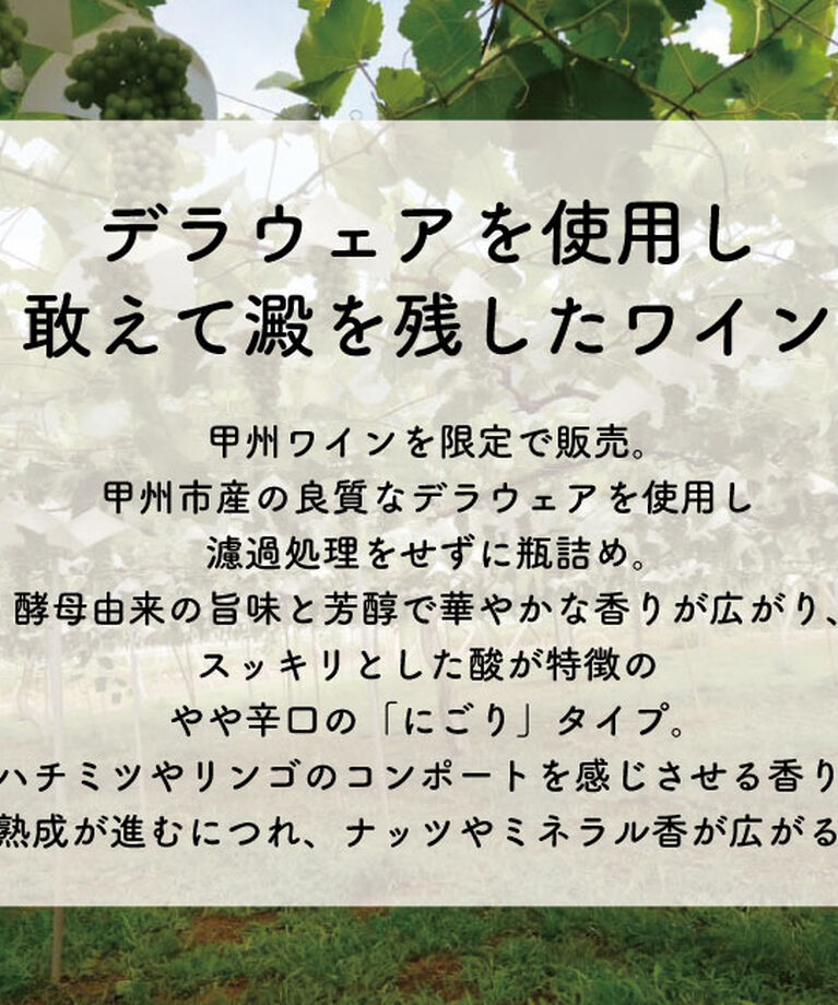 LUMINE AGRI SHOP「塩山洋酒「デラウェアおりがらみ２０２２」」|ワイン|