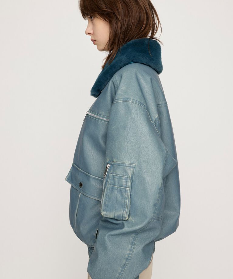 SLY「VINTAGE F／LEATHER S／ブルゾン」|ブルゾン・スタジャン|