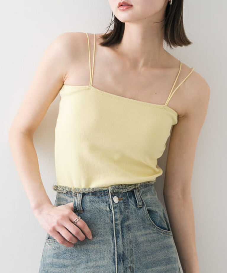 SENSE OF PLACE by URBAN RESEARCH「SENSE OF PLACE 『一部WEB限定カラー』ダブルストラップカップツキキャミソール」|キャミソール|YELLOW