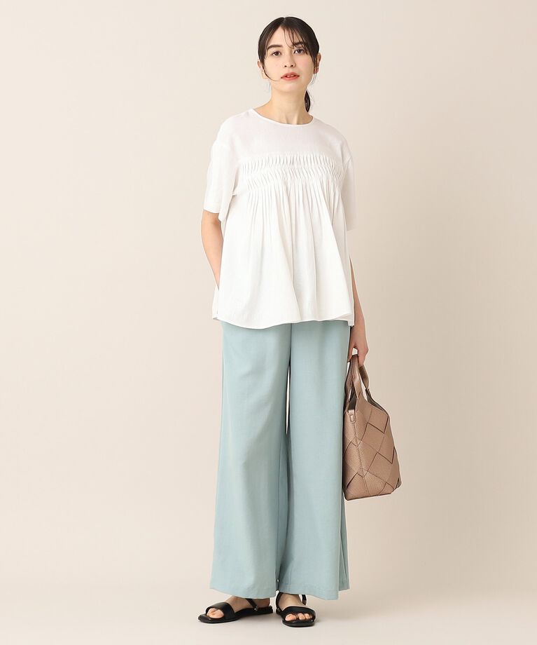 Dessin「【洗える】レーヨン麻タックブラウス（XS～L）」|シャツ・ブラウス|