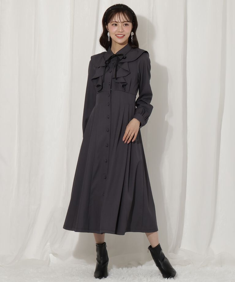 WILLSELECTION「ラッフルフリルタックウエストシャツワンピース」|ワンピース|