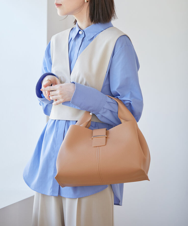 VIS「【軽量】フロント金具エアリーソフトバッグ」|ハンドバッグ|