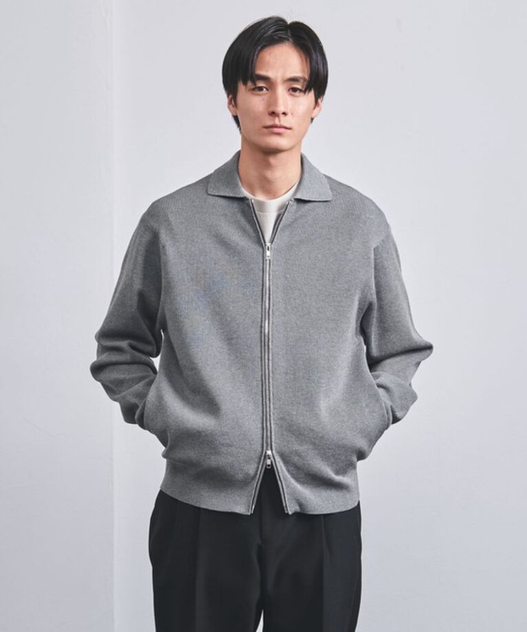 UNITED ARROWS「アゼ ジップアップ ポロカーディガン」|カーディガン|MD.GRAY