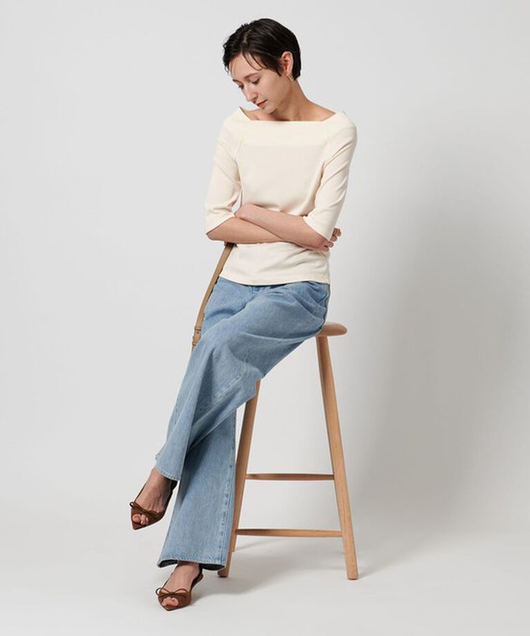 UNITED ARROWS「スクープドネック ハーフスリーブ カットソー」|Tシャツ・カットソー|