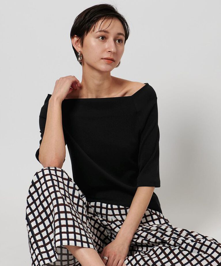 UNITED ARROWS「スクープドネック ハーフスリーブ カットソー」|Tシャツ・カットソー|