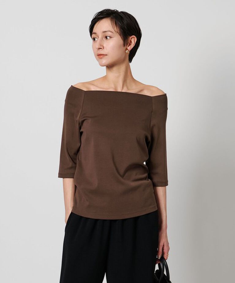 UNITED ARROWS「スクープドネック ハーフスリーブ カットソー」|Tシャツ・カットソー|