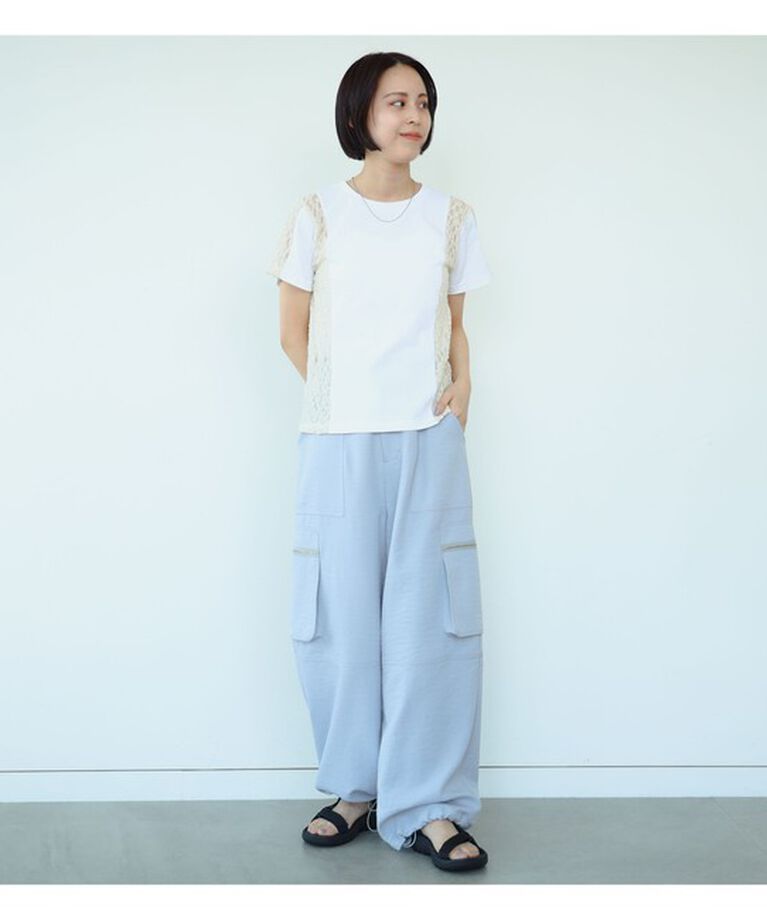 Ray BEAMS 「Ray BEAMS / サイド レース キリカエ Tシャツ」|Tシャツ・カットソー|