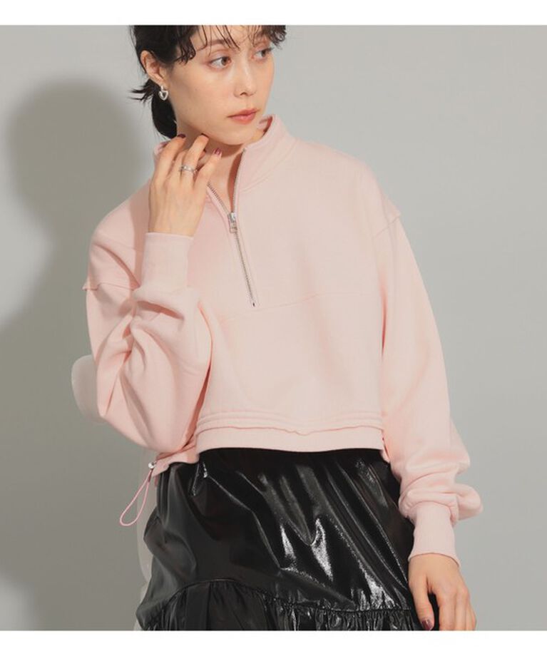 Ray BEAMS 「スウェット ハーフジップ ハイネック プルオーバー」|その他|PINK