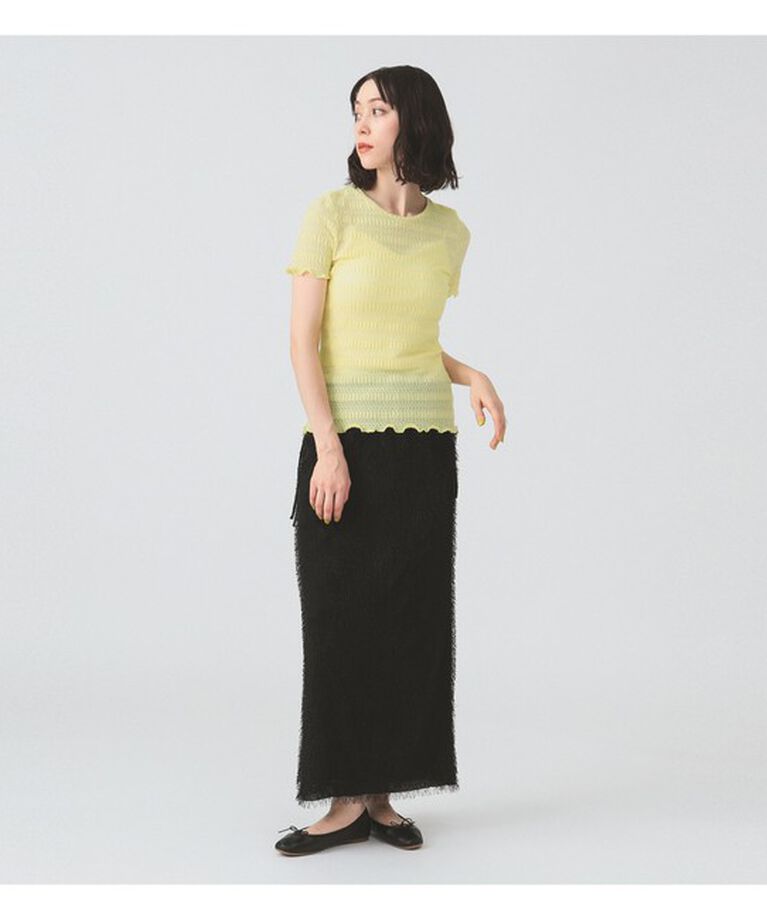 Ray BEAMS 「シャーリング レース Tシャツ」|Tシャツ・カットソー|