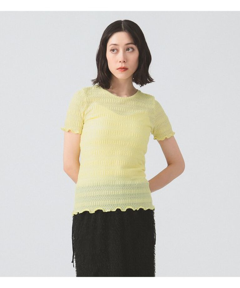 Ray BEAMS 「シャーリング レース Tシャツ」|Tシャツ・カットソー|