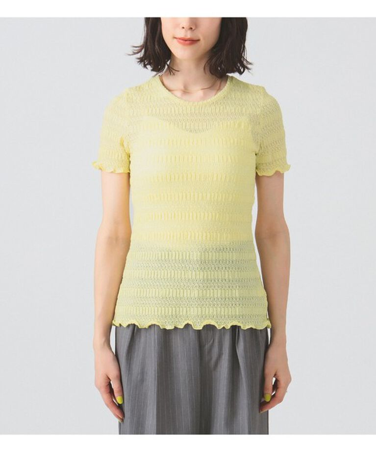 Ray BEAMS 「シャーリング レース Tシャツ」|Tシャツ・カットソー|