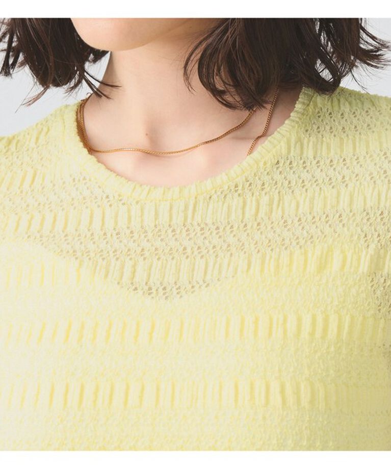 Ray BEAMS 「シャーリング レース Tシャツ」|Tシャツ・カットソー|