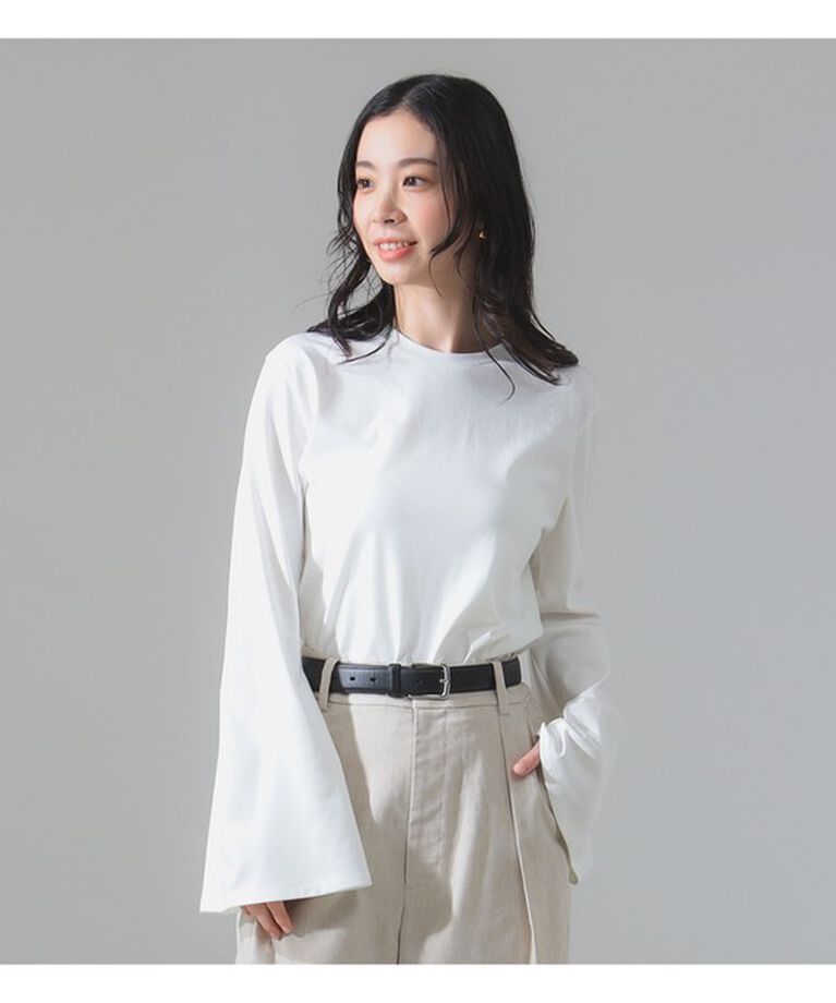 Demi-Luxe BEAMS 「フレアスリーブ プルオーバー」|Tシャツ・カットソー|WHITE