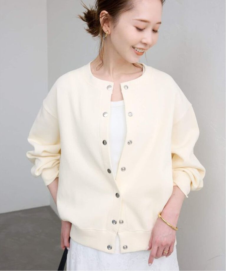 SLOBE IENA「《WEB・一部店舗限定/追加4》ダブルフェイスジャージースナップカーディガン」|カーディガン|