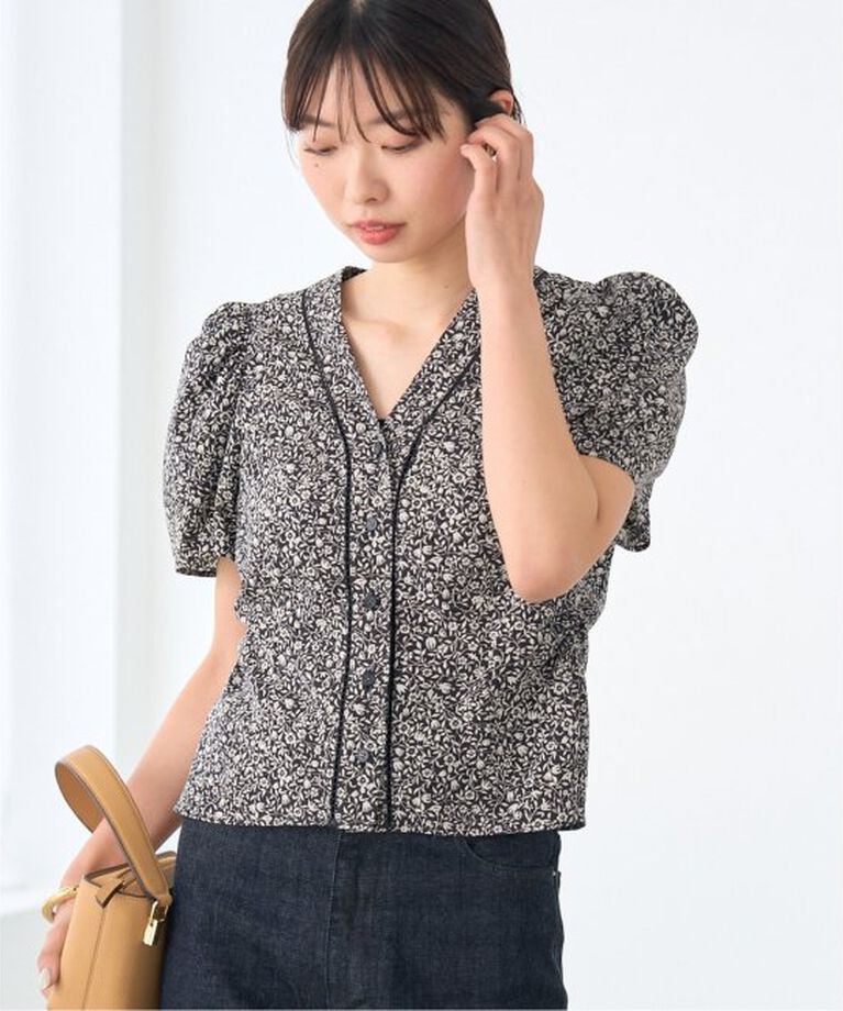 IENA「MONOボタニーVネックブラウス」|シャツ・ブラウス|