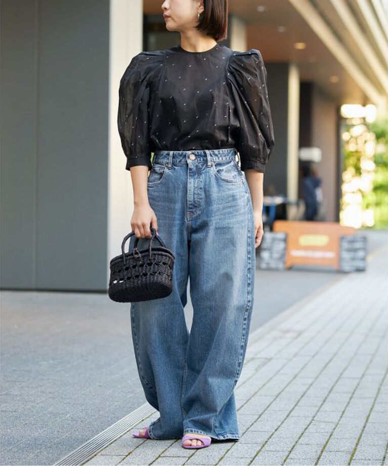 IENA LA BOUCLE「IENA LA BOUCLE コットンオーガンザエンブロイダリーパフィーブラウス」|シャツ・ブラウス|