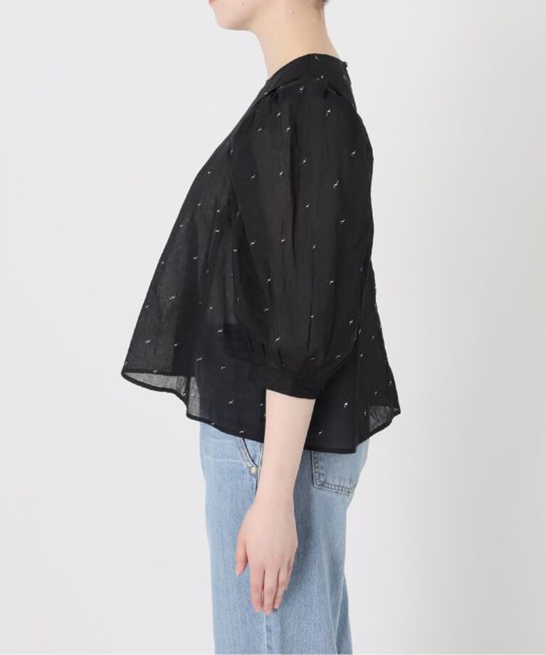 IENA LA BOUCLE「IENA LA BOUCLE コットンオーガンザエンブロイダリーパフィーブラウス」|シャツ・ブラウス|