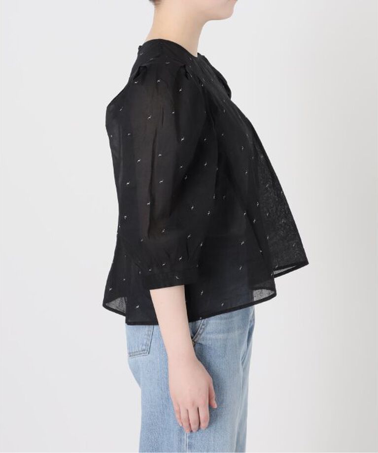 IENA LA BOUCLE「IENA LA BOUCLE コットンオーガンザエンブロイダリーパフィーブラウス」|シャツ・ブラウス|