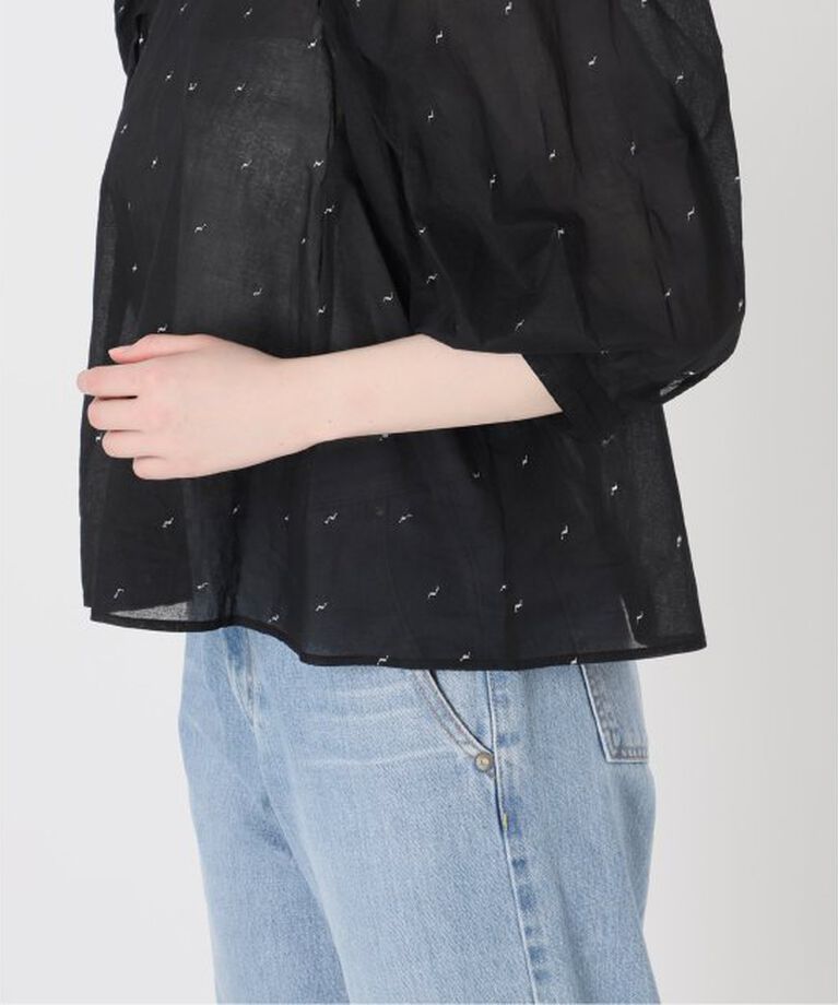 IENA LA BOUCLE「IENA LA BOUCLE コットンオーガンザエンブロイダリーパフィーブラウス」|シャツ・ブラウス|