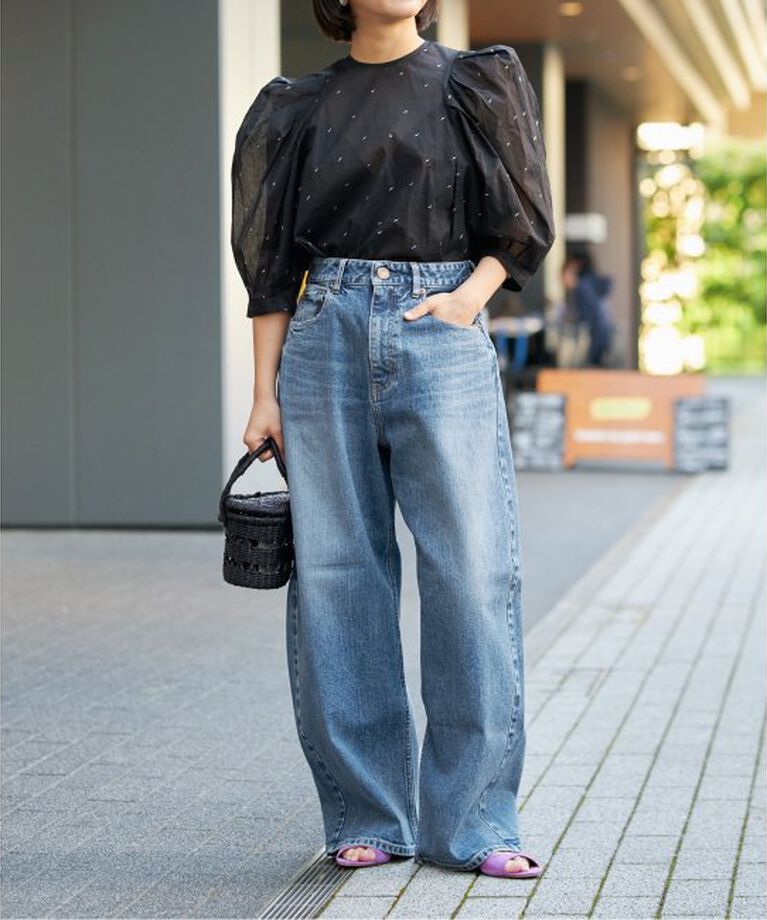 IENA LA BOUCLE「IENA LA BOUCLE コットンオーガンザエンブロイダリーパフィーブラウス」|シャツ・ブラウス|