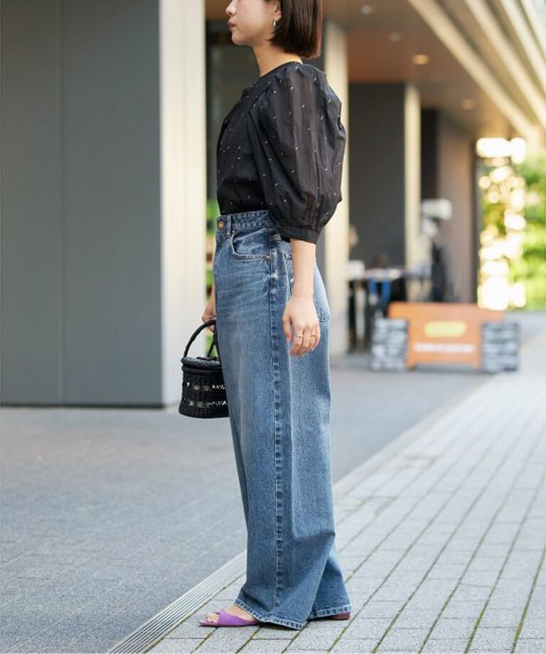 IENA LA BOUCLE「IENA LA BOUCLE コットンオーガンザエンブロイダリーパフィーブラウス」|シャツ・ブラウス|