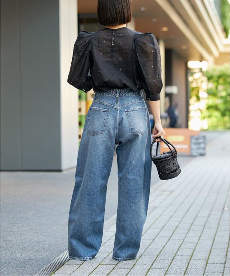 IENA LA BOUCLE「IENA LA BOUCLE コットンオーガンザエンブロイダリーパフィーブラウス」|シャツ・ブラウス|
