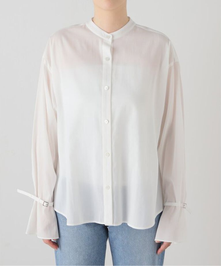 NOBLE「【My Policy Shirt】ベルテッドスリーブバンドカラーシャツ」|シャツ・ブラウス|