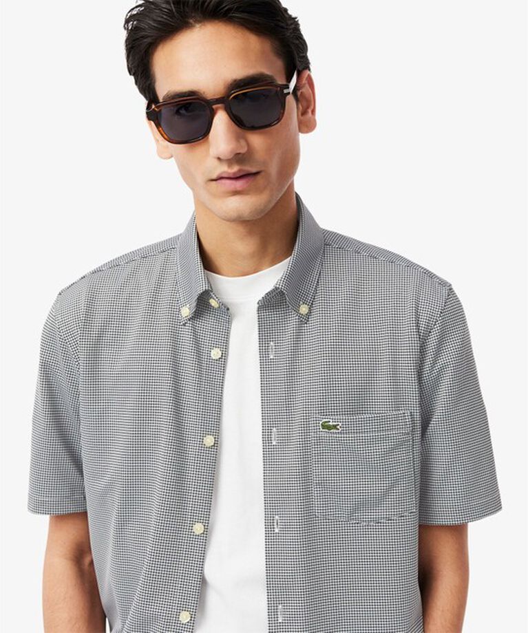 LACOSTE「マイクロチェックジャージシャツ」|シャツ・ブラウス|