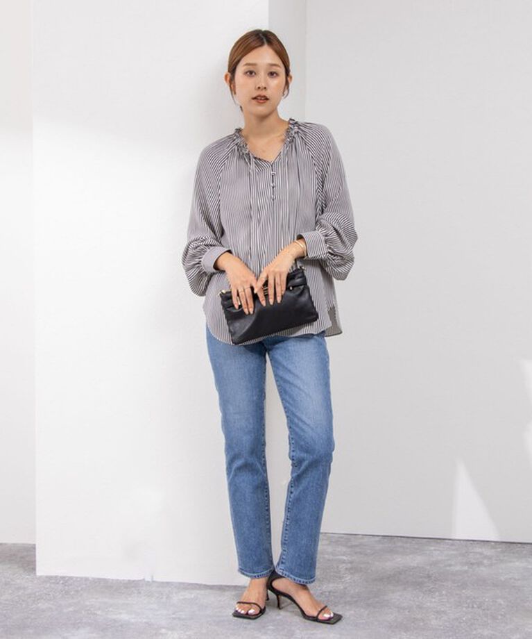 NOLLEY'S sophi「バックサテンフリルタイブラウス」|シャツ・ブラウス|